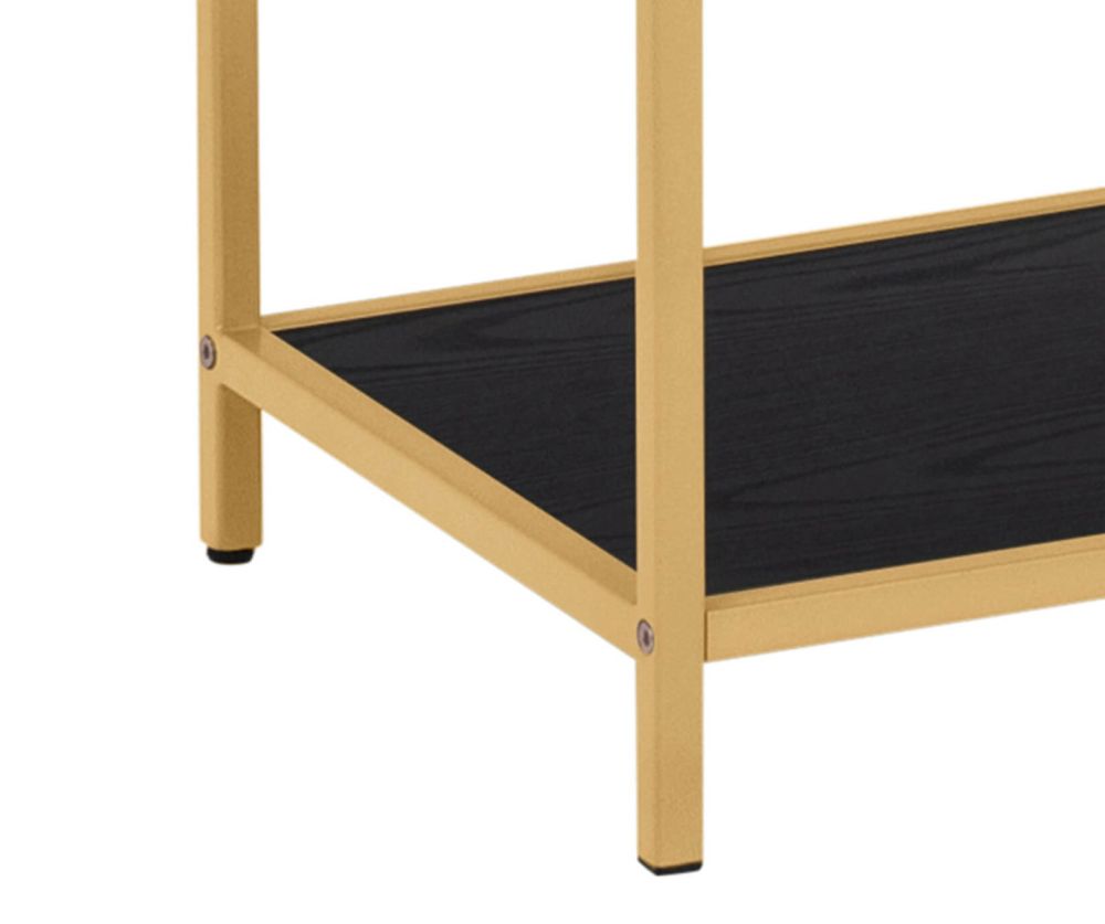 Seaford Tall Gold Metal Bookcase with 5 Black Shelves