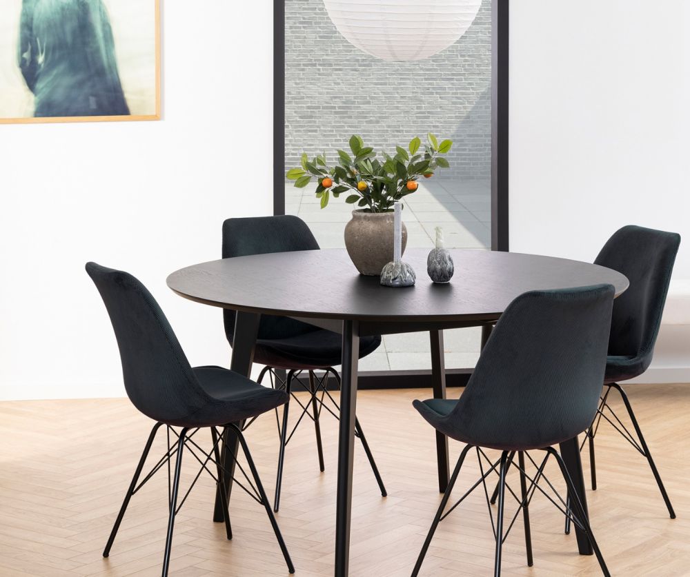 Roxby Black Round Dining Table 