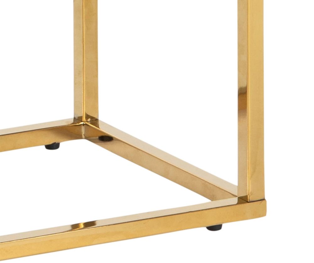 Alisma Console Table with Marble Effect Top And Gold Legs