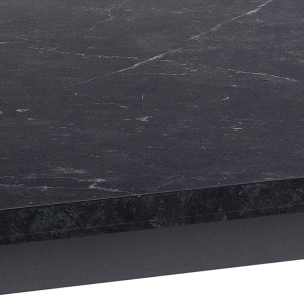 Amble Black Marble Melamine Top Dining Table With Black Legs 