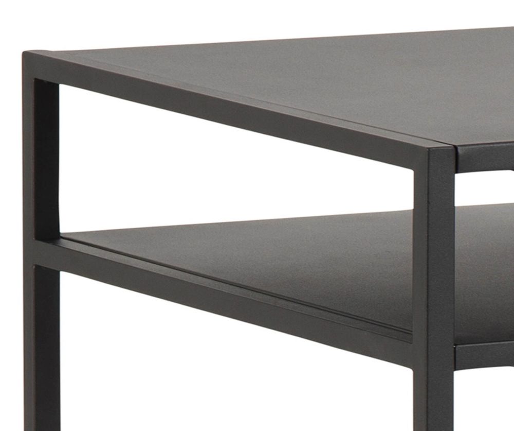 Newcastle Matt Black Open Shelf Office Desk 
