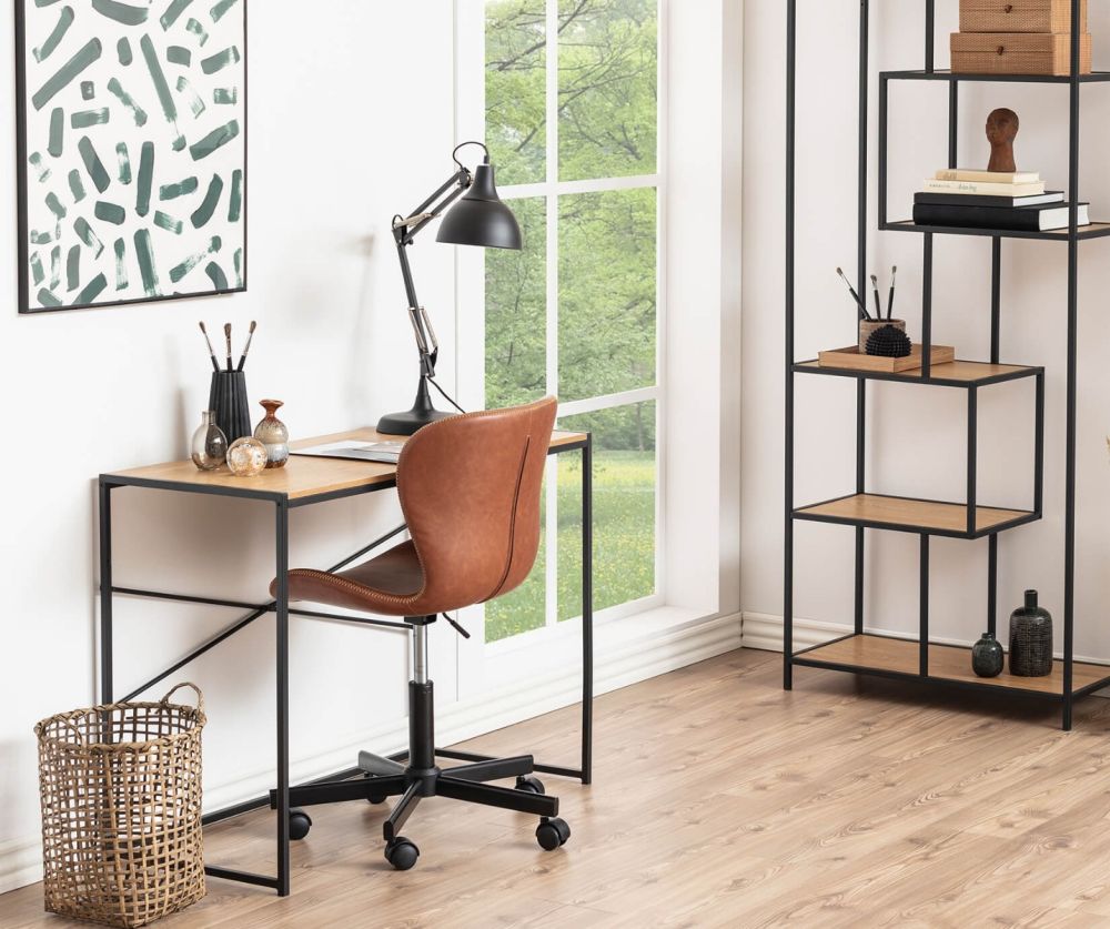Seaford Black and Oak Office Desk