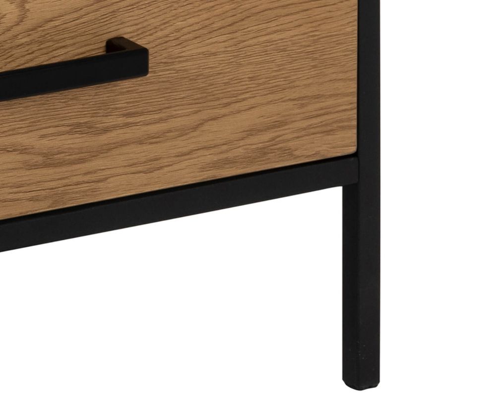 Seaford Black and Oak TV Unit 2 Drawers 