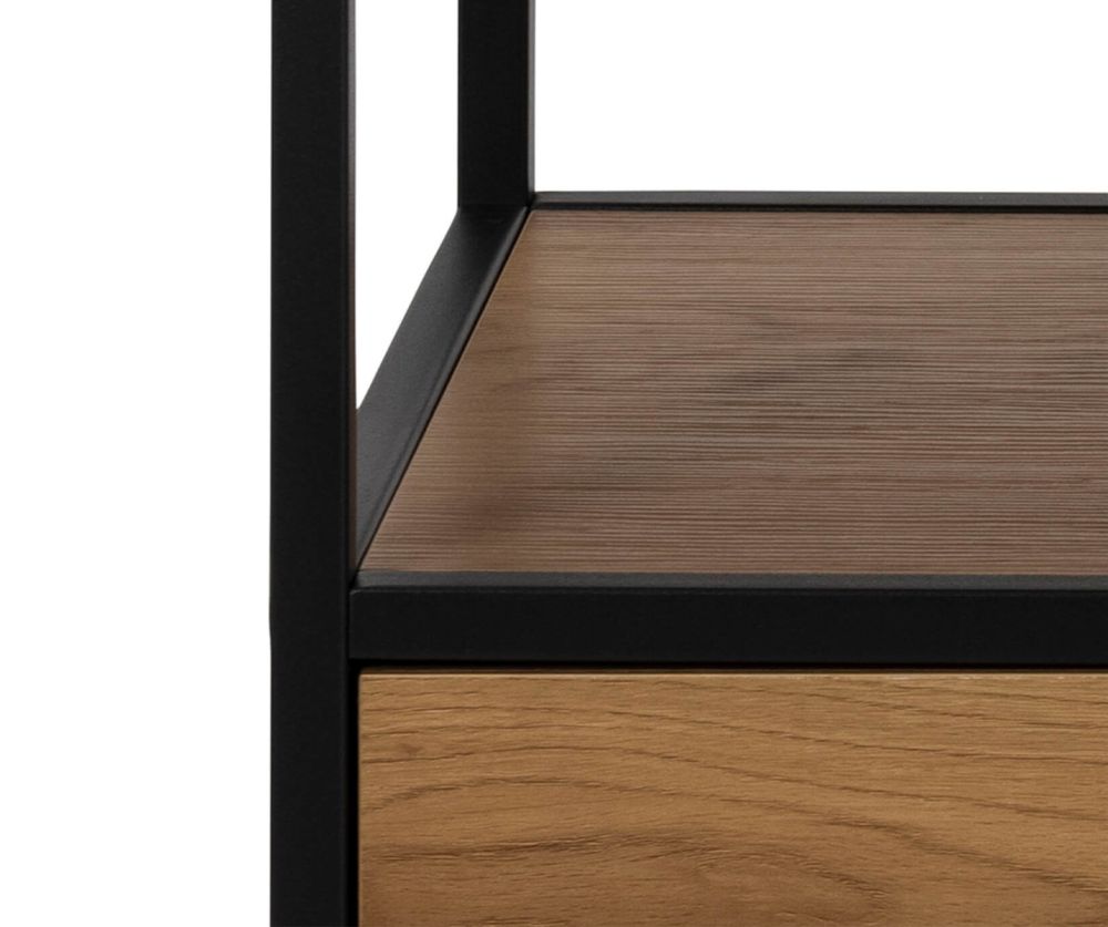 Seaford Black and Oak TV Unit 2 Drawers 