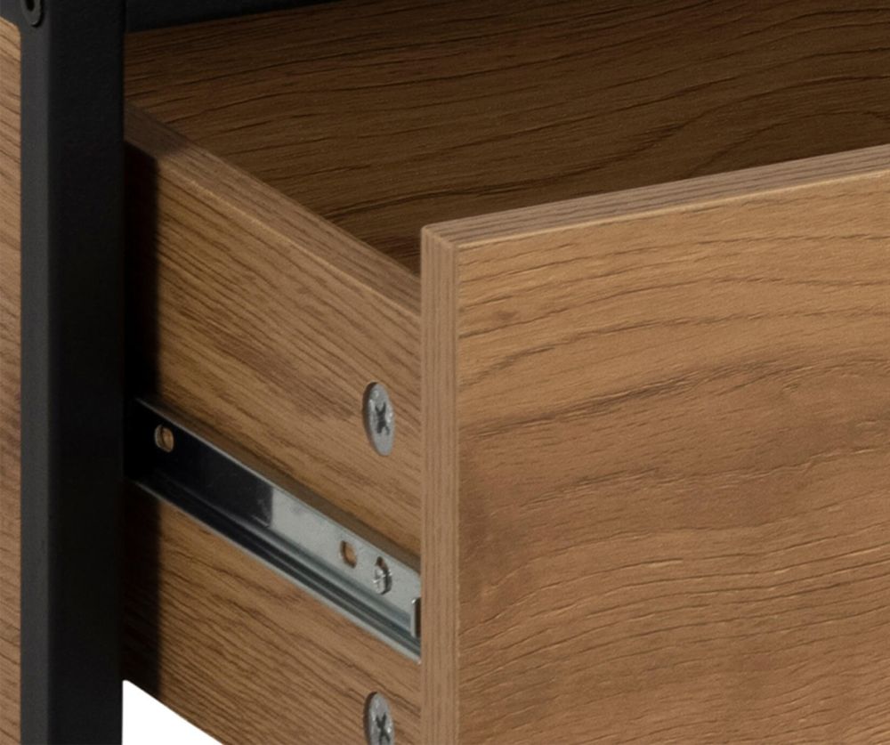 Seaford Black and Oak TV Unit 2 Drawers 