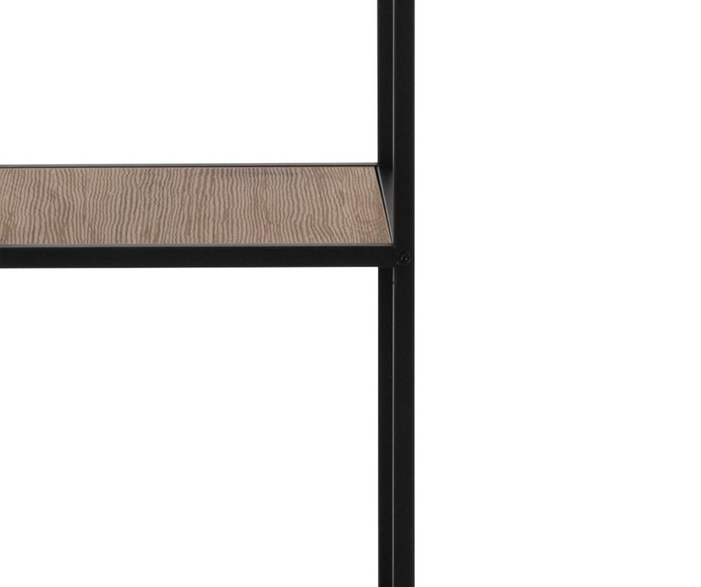 Seaford Black and Oak Bookcase with 2 Drawers and 3 Shelves 