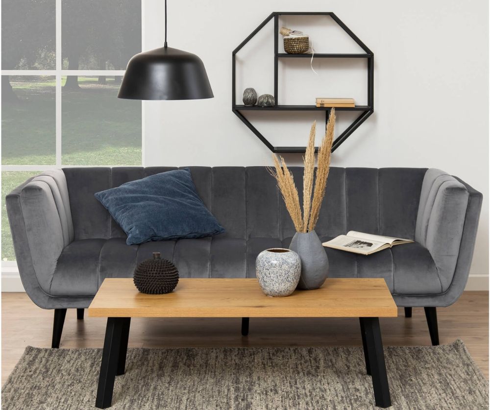 Seaford Octagonal Metal Wall Shelf in Black