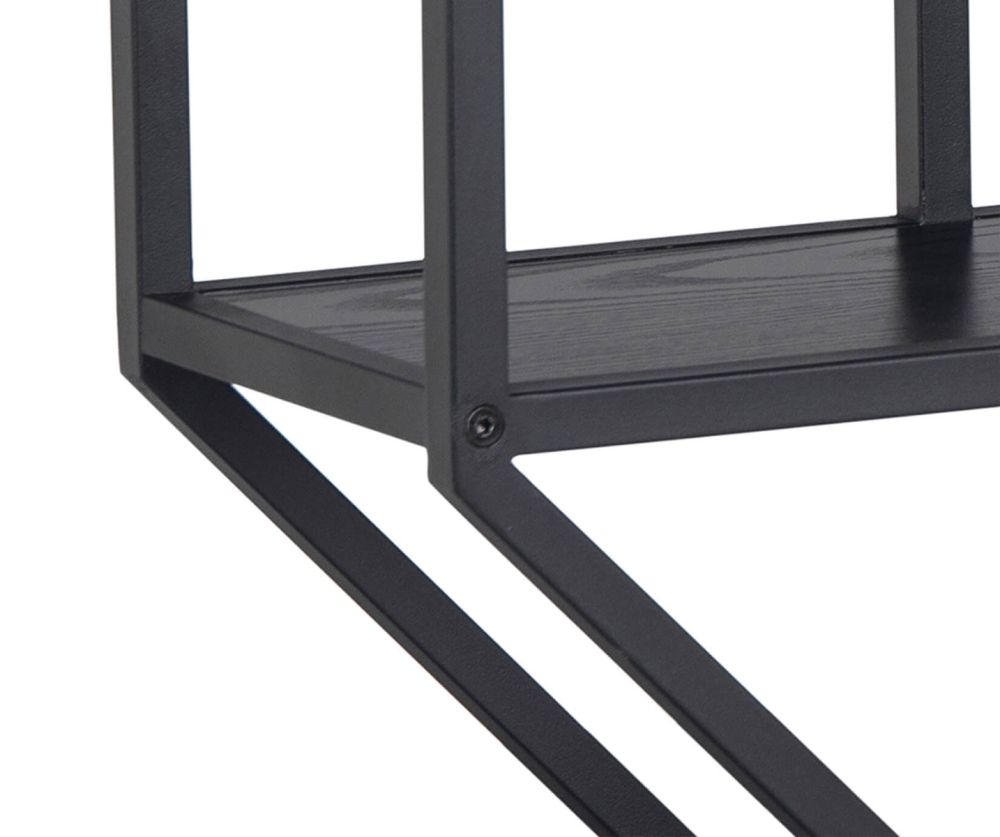 Seaford Octagonal Metal Wall Shelf in Black