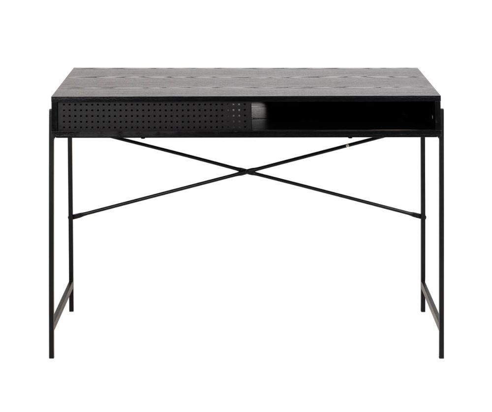 Angus Black Sliding Door Office Desk 
