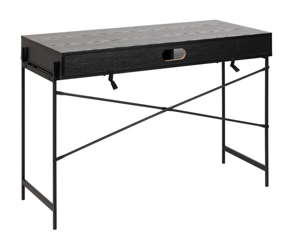 Angus Black Sliding Door Office Desk 