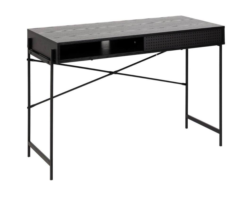 Angus Black Sliding Door Office Desk 