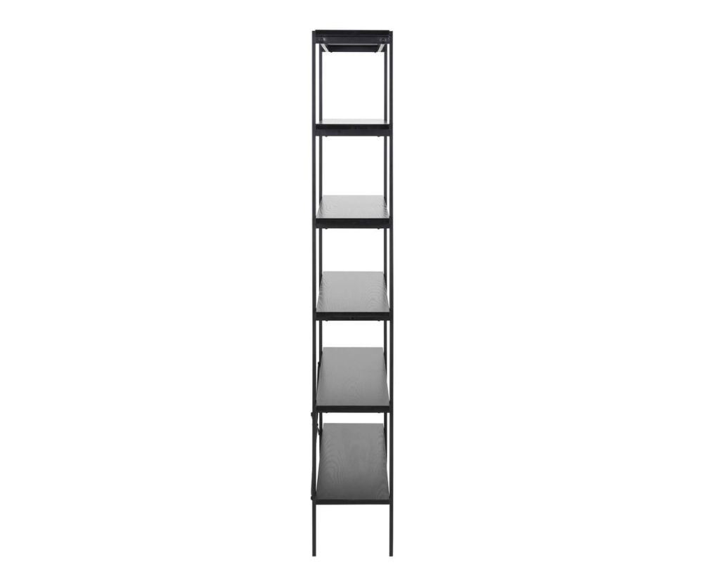 Angus Black 5 Shelves Bookcase 