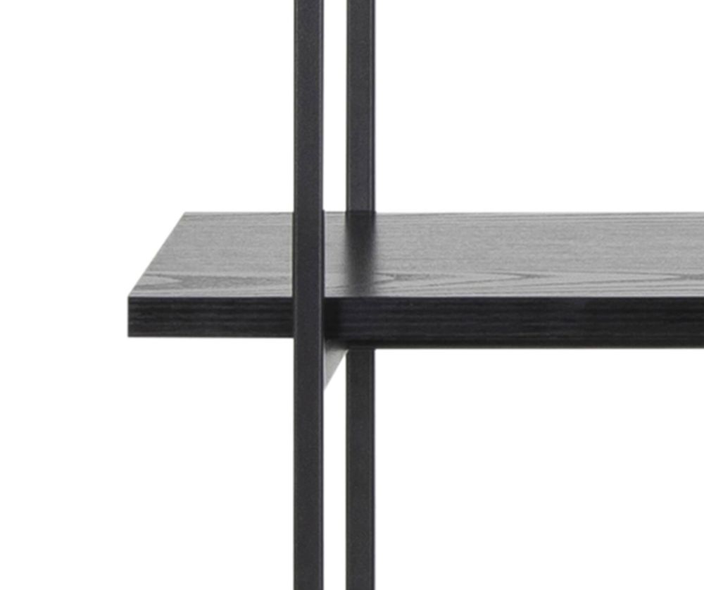 Angus Black 5 Shelves Bookcase 