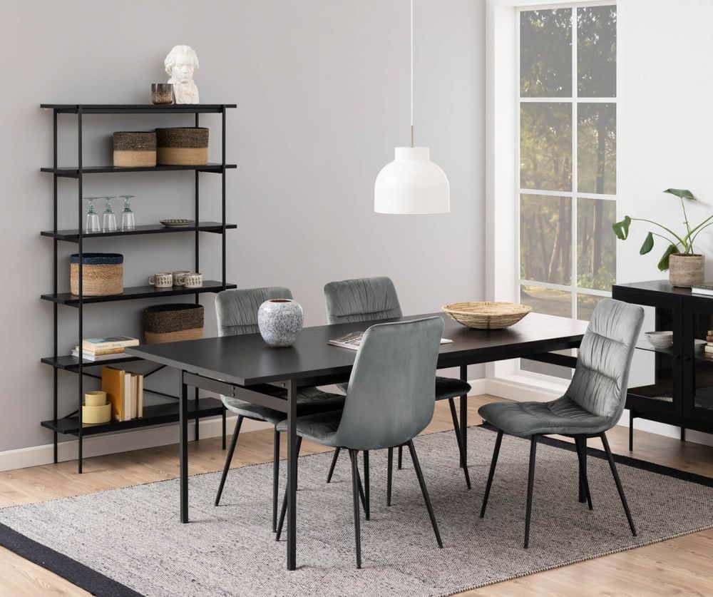 Angus Black 5 Shelves Bookcase 