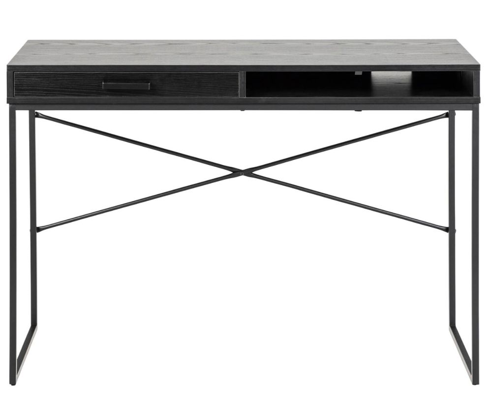 Seaford Ash Black 1 Drawer Office Desk 