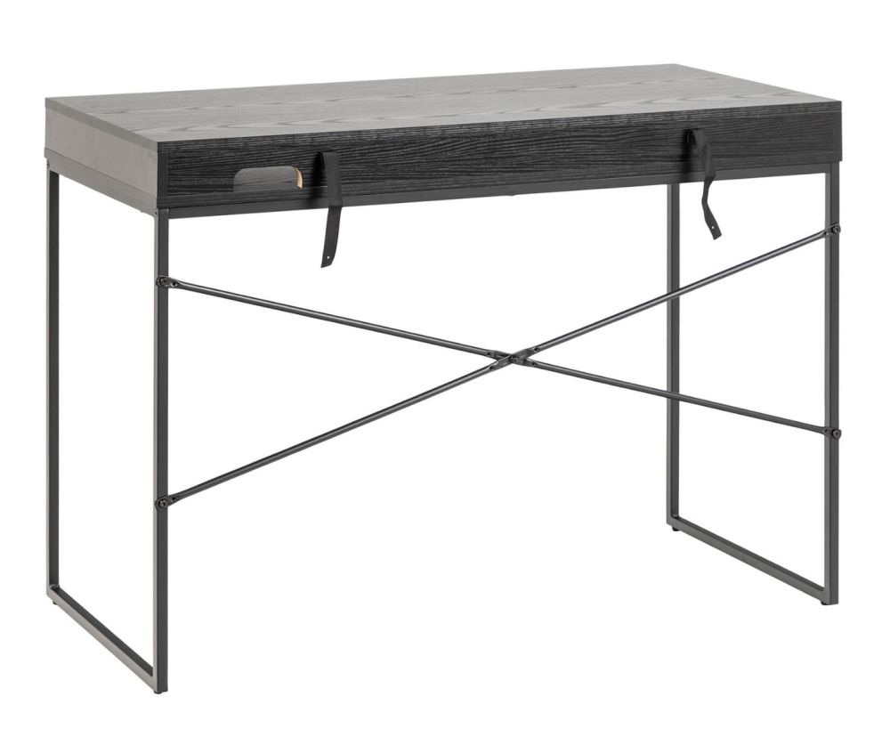 Seaford Ash Black 1 Drawer Office Desk 