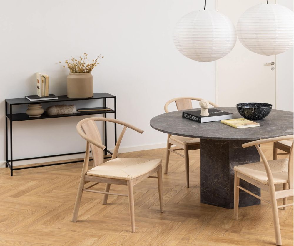 Newcastle Matt Black Console Table with Open Shelf 
