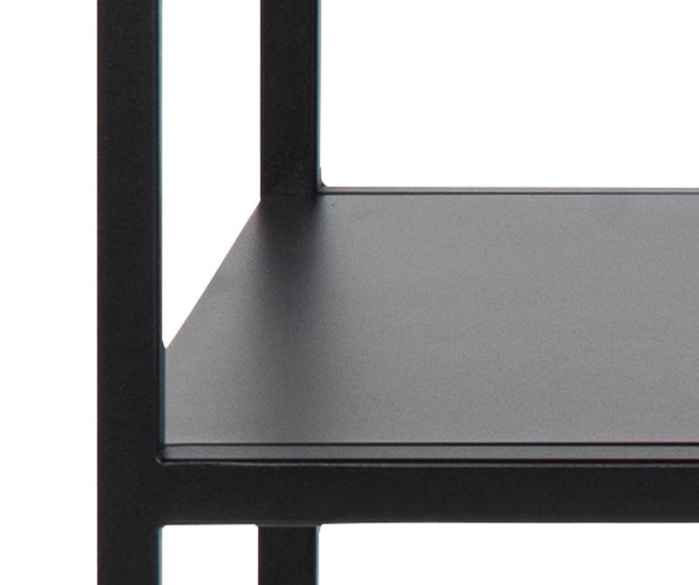 Newcastle Matt Black Console Table with Open Shelf 