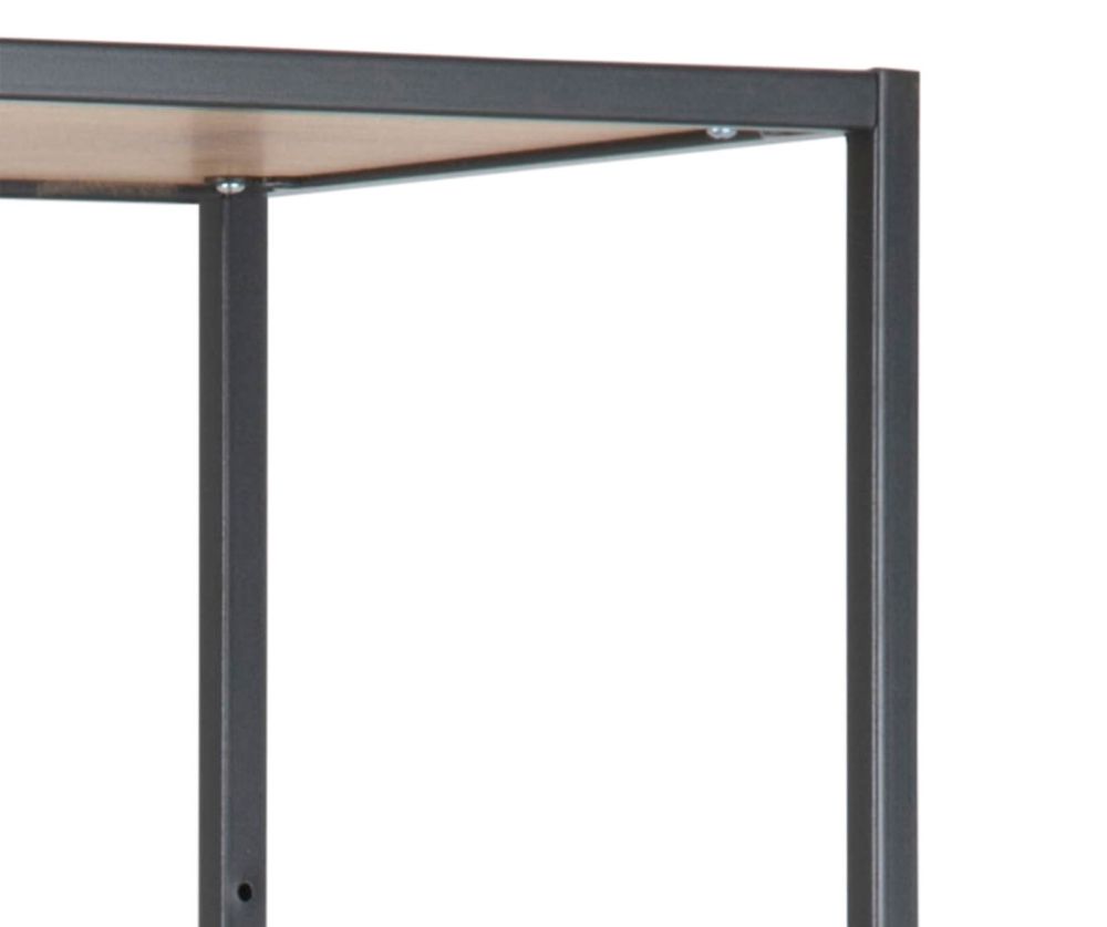 Seaford Oak Tall Black Metal Bookcase with 5 Shelves 