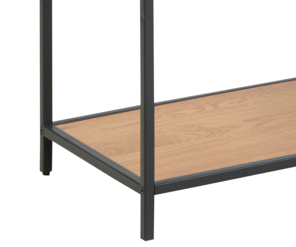 Seaford Oak Tall Black Metal Bookcase with 5 Shelves 