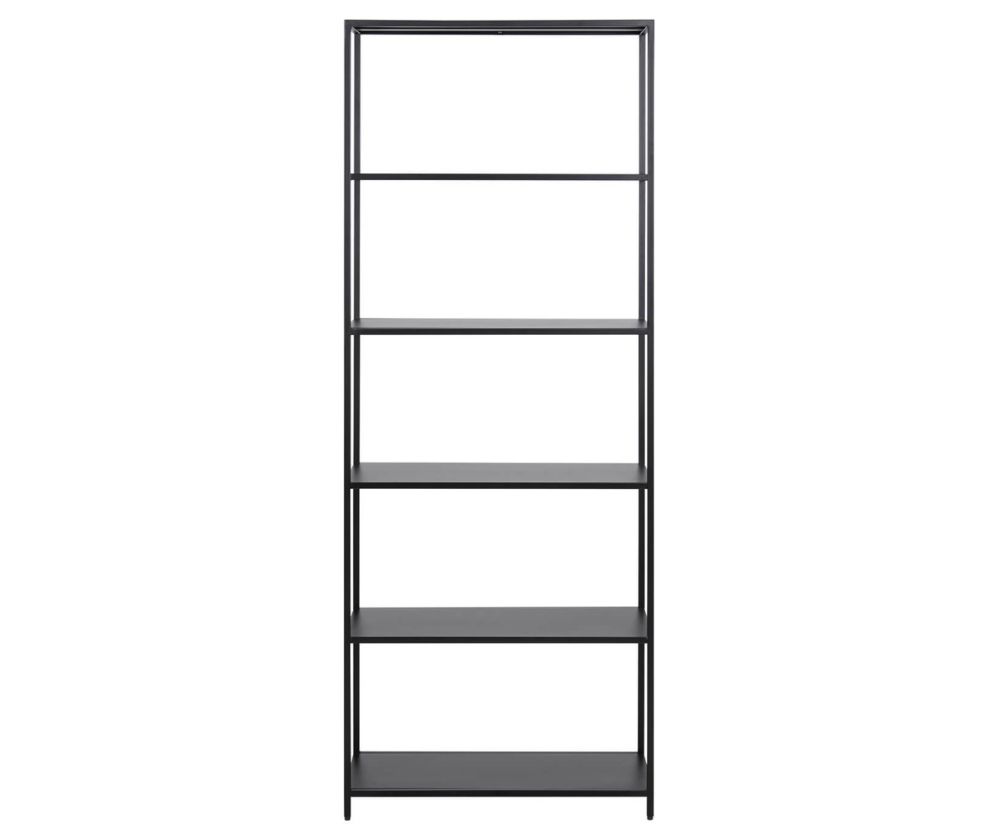 Newcastle Matt Black 5 Shelves Tall Bookcase 