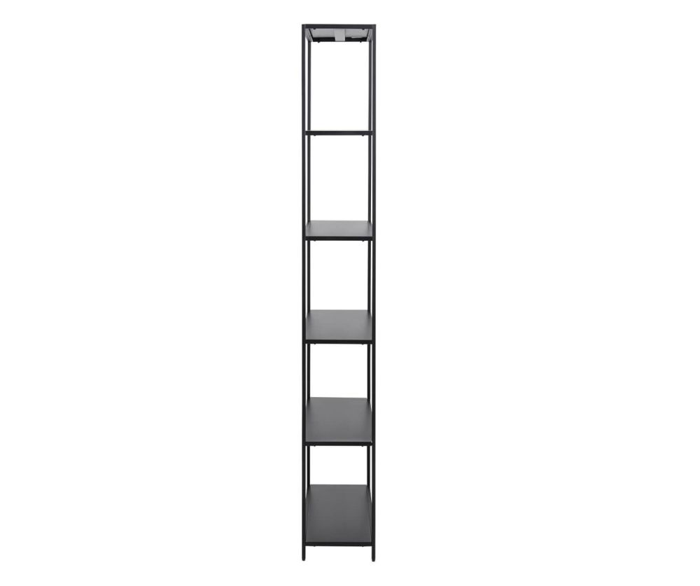 Newcastle Matt Black 5 Shelves Tall Bookcase 