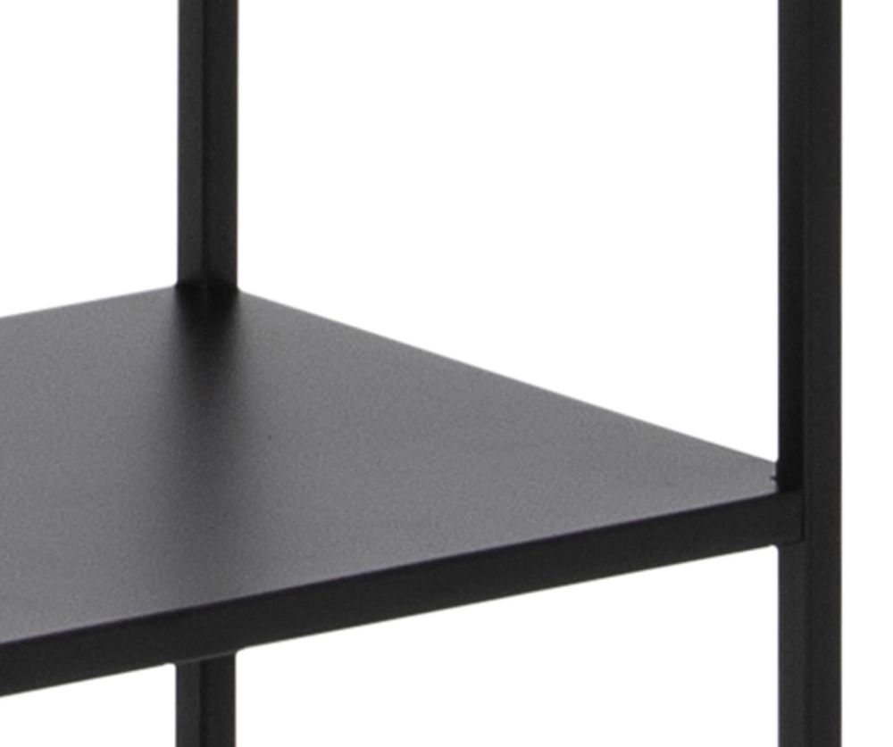 Newcastle Matt Black 5 Shelves Tall Bookcase 