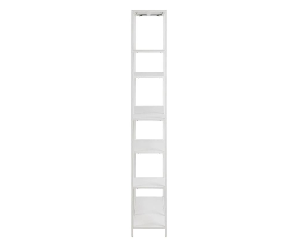 Newcastle White 6 Shelves Asymmetrical Bookcase 