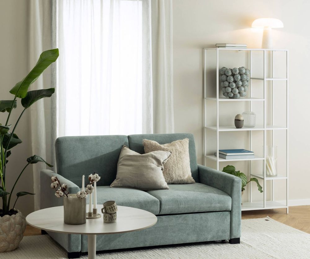 Newcastle White 6 Shelves Asymmetrical Bookcase 