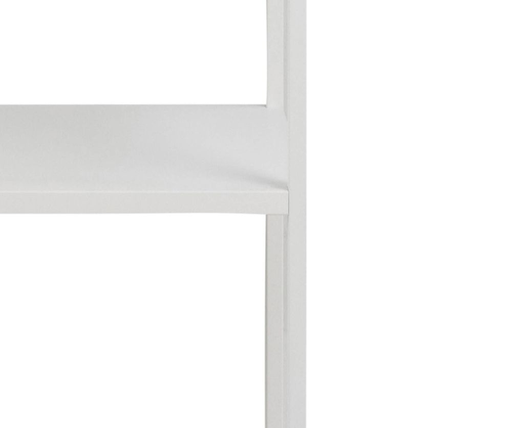 Newcastle White 6 Shelves Asymmetrical Bookcase 
