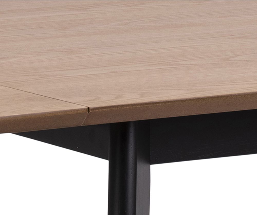 Roxby Oak And Black Extending Dining Table 