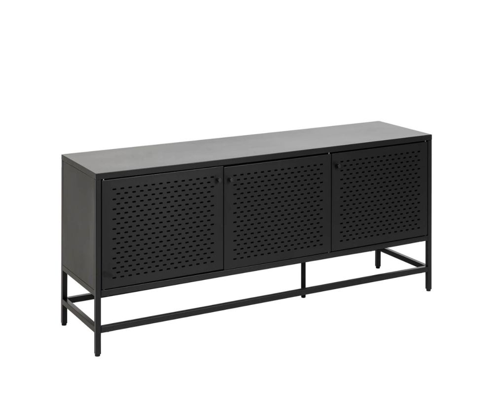 Newcastle Matt Black 3 Door Sideboard 