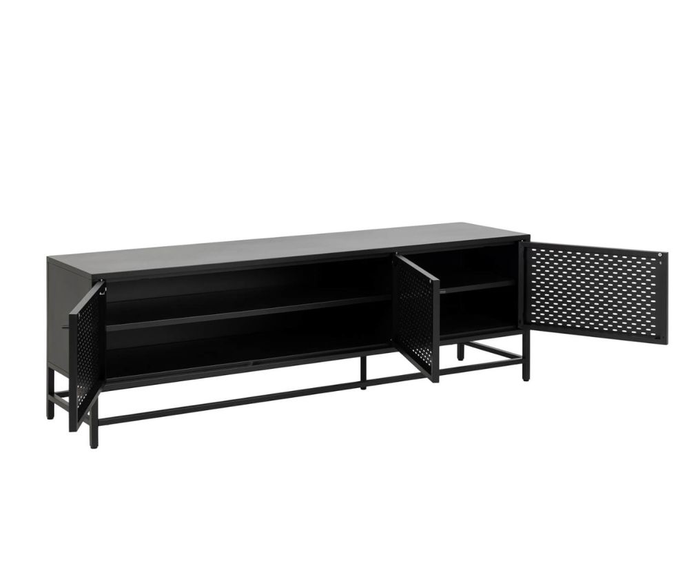 Newcastle Matt Black 3 Door Sideboard 