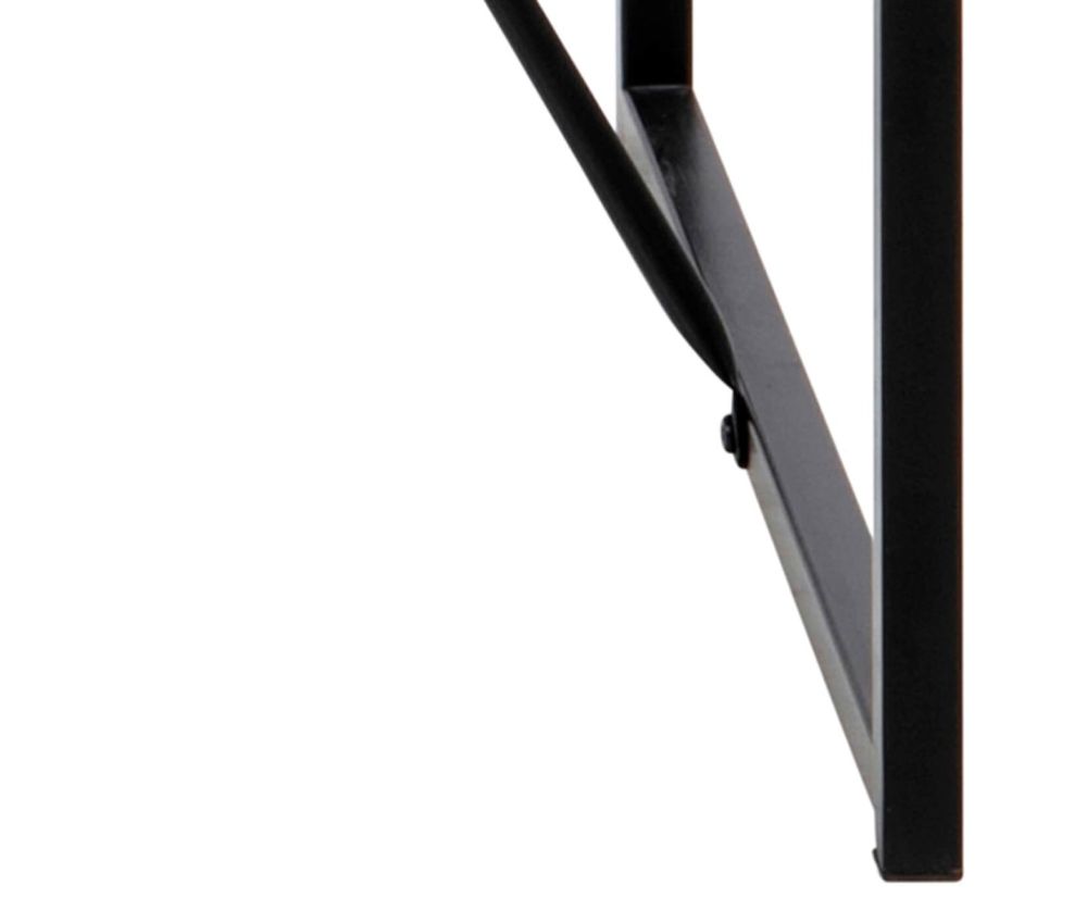 Seaford Black Metal Bar Table with Black Ash Top 
