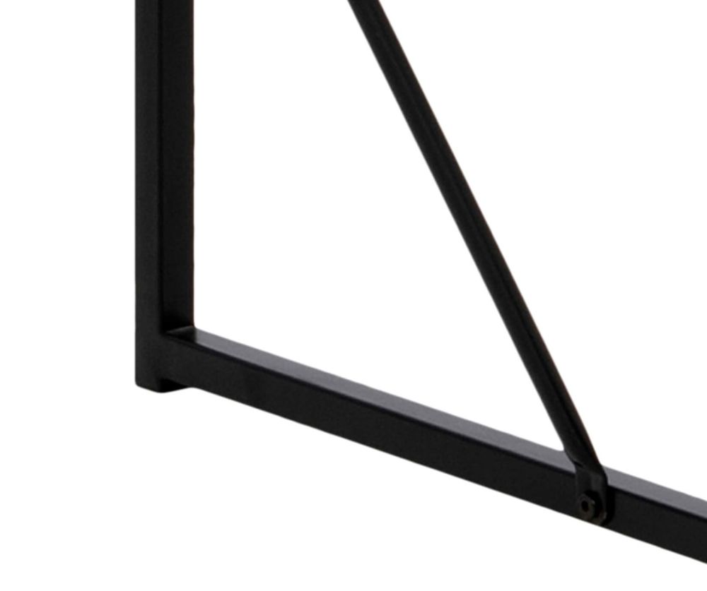 Seaford Black Metal Bar Table with Black Ash Top 