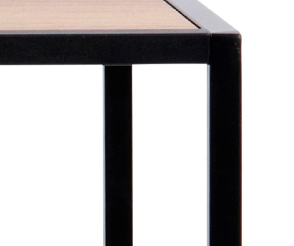 Seaford Black Metal Bar Table with Oak Top