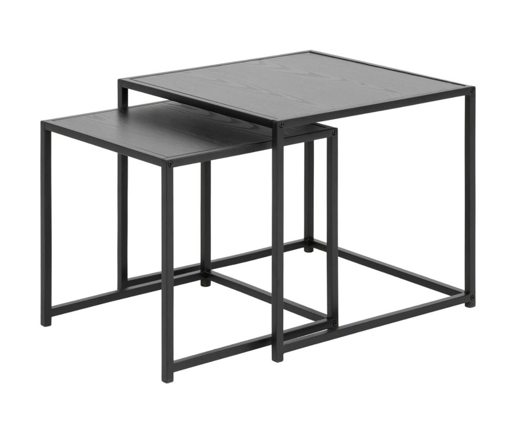 Seaford Ash Black Nest of Tables 