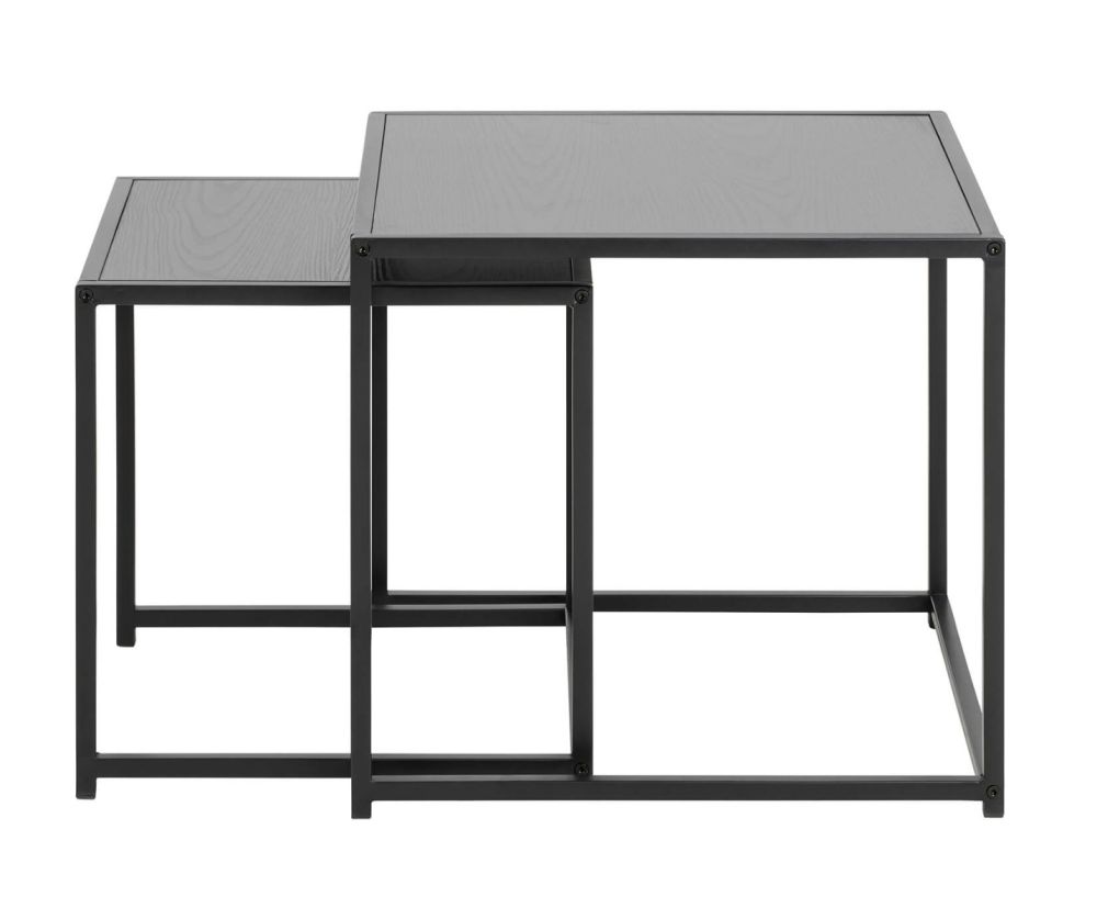 Seaford Ash Black Nest of Tables 