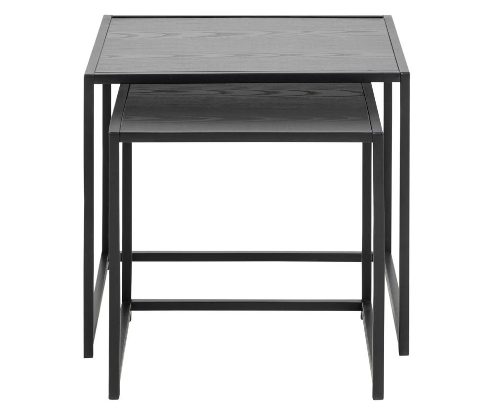 Seaford Ash Black Nest of Tables 