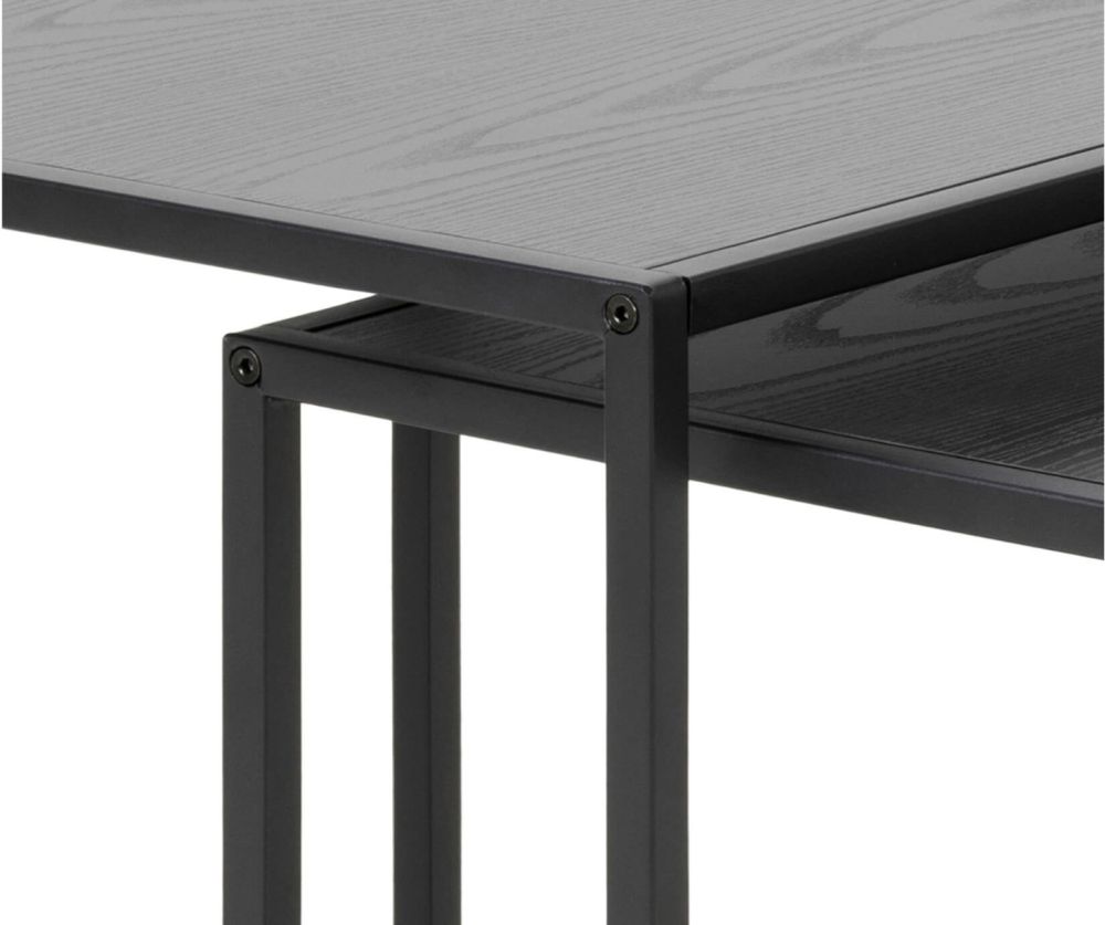 Seaford Ash Black Nest of Tables 