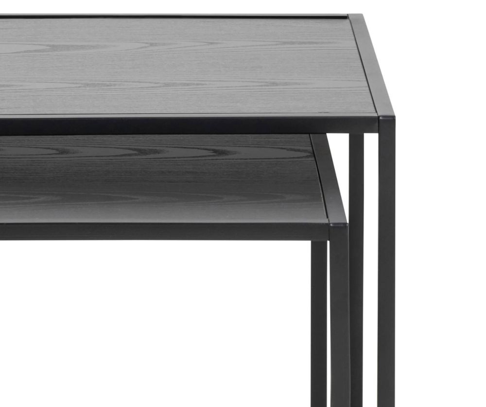 Seaford Ash Black Nest of Tables 