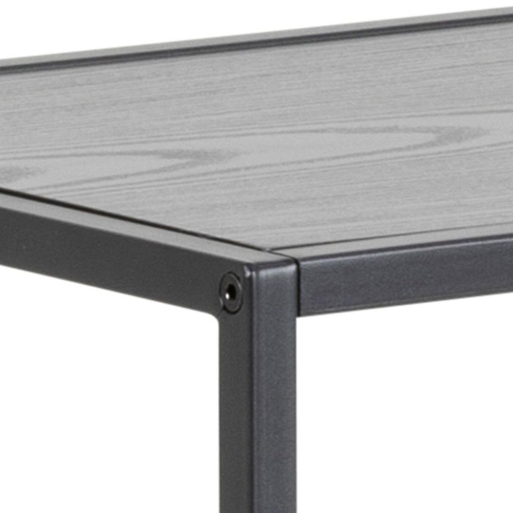 Seaford Black and Oak Console Table with 2 Shelves 