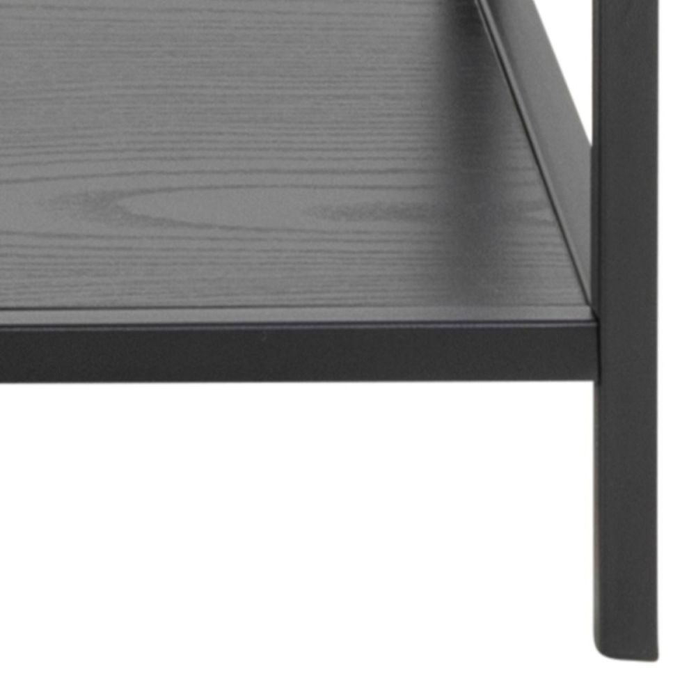 Seaford Black and Oak Console Table with 2 Shelves 