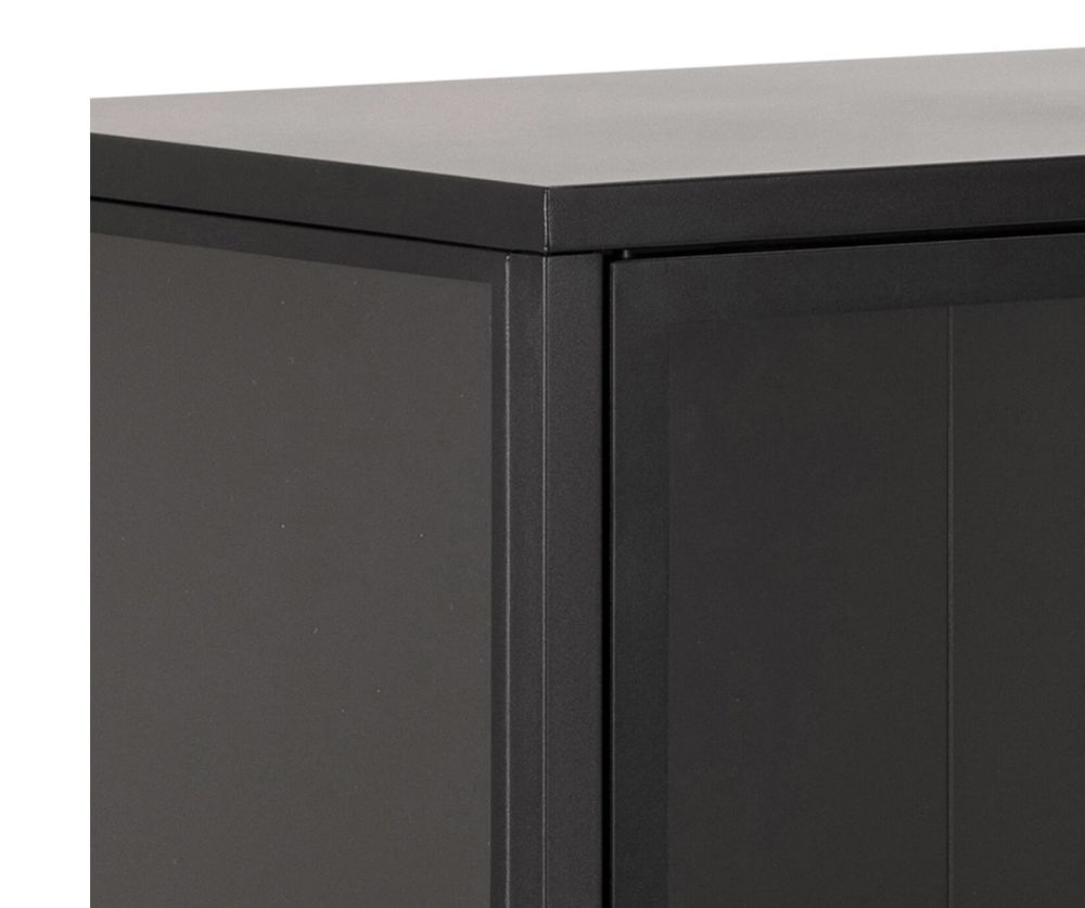 Newcastle Matt Black Low 2 Door Display Cabinet