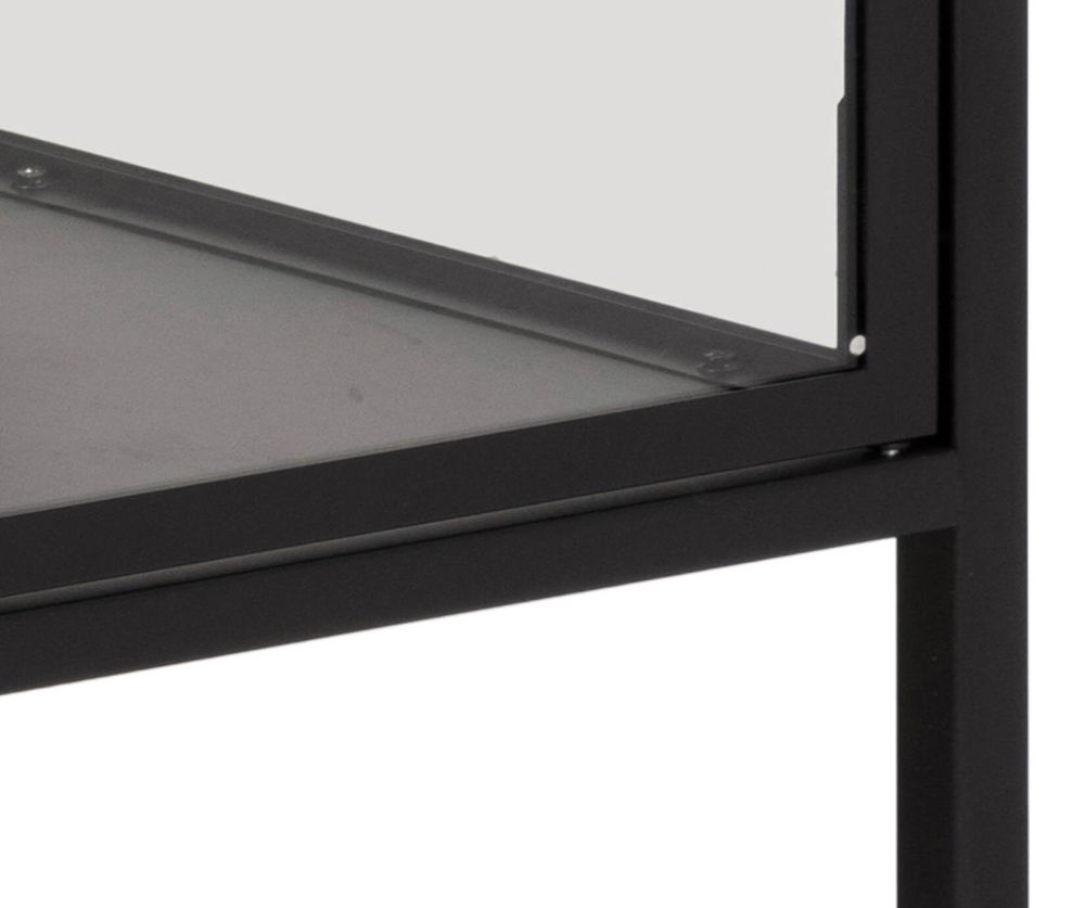 Newcastle Matt Black Low 2 Door Display Cabinet