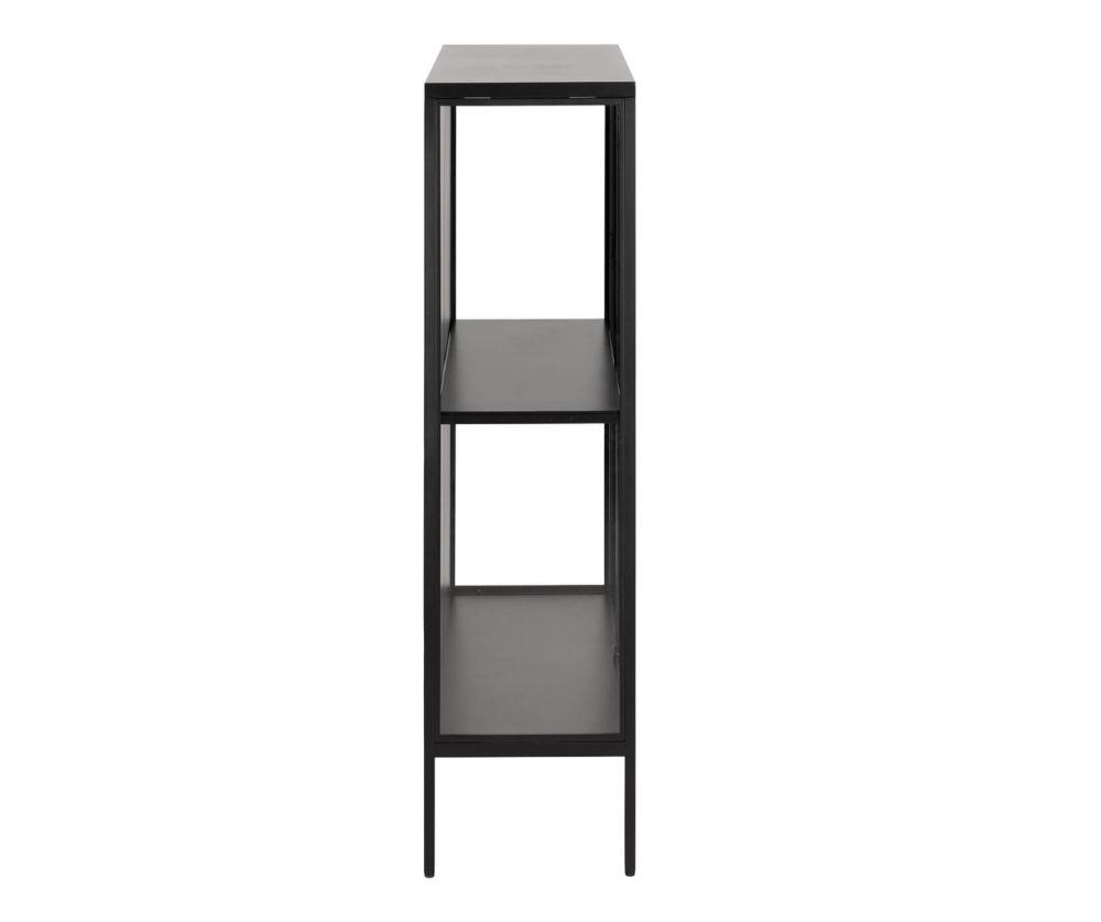 Newcastle Matt Black Low 2 Door Display Cabinet