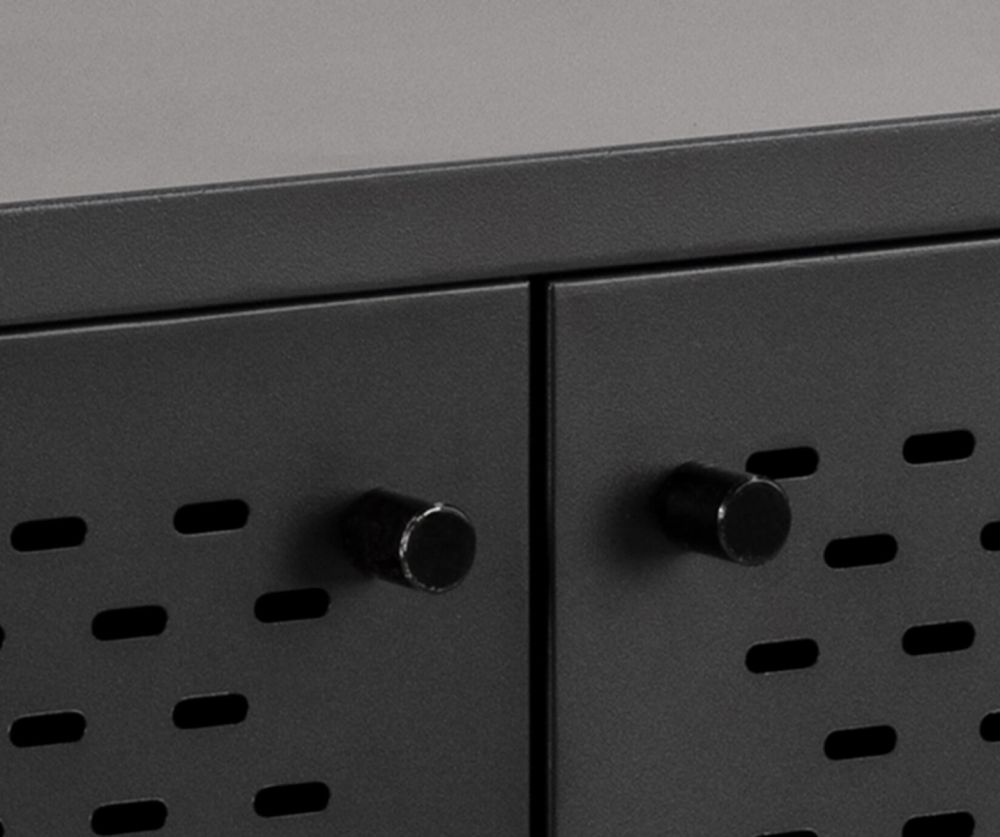 Newcastle Matt Black 3 Door Raised Sideboard 