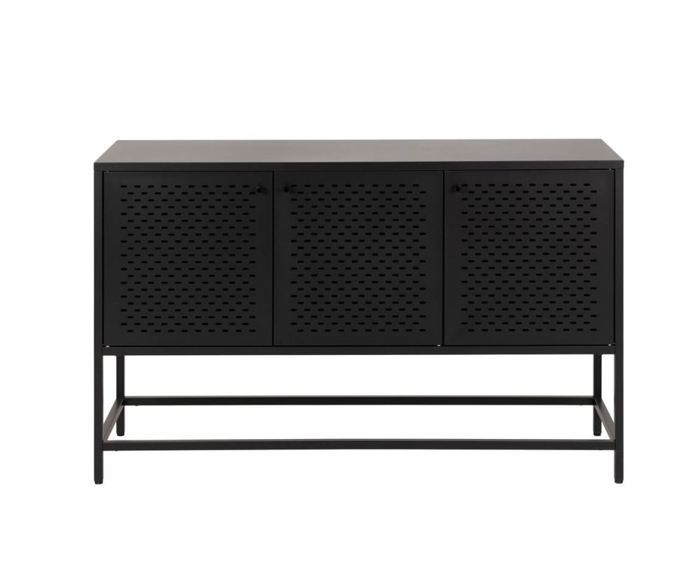 Newcastle Matt Black 3 Door Raised Sideboard 
