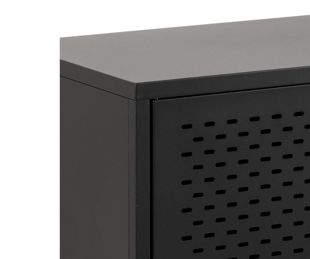 Newcastle Matt Black 3 Door Raised Sideboard 