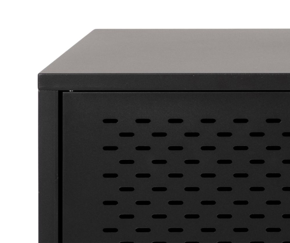 Newcastle Matt Black 3 Door Raised Sideboard 
